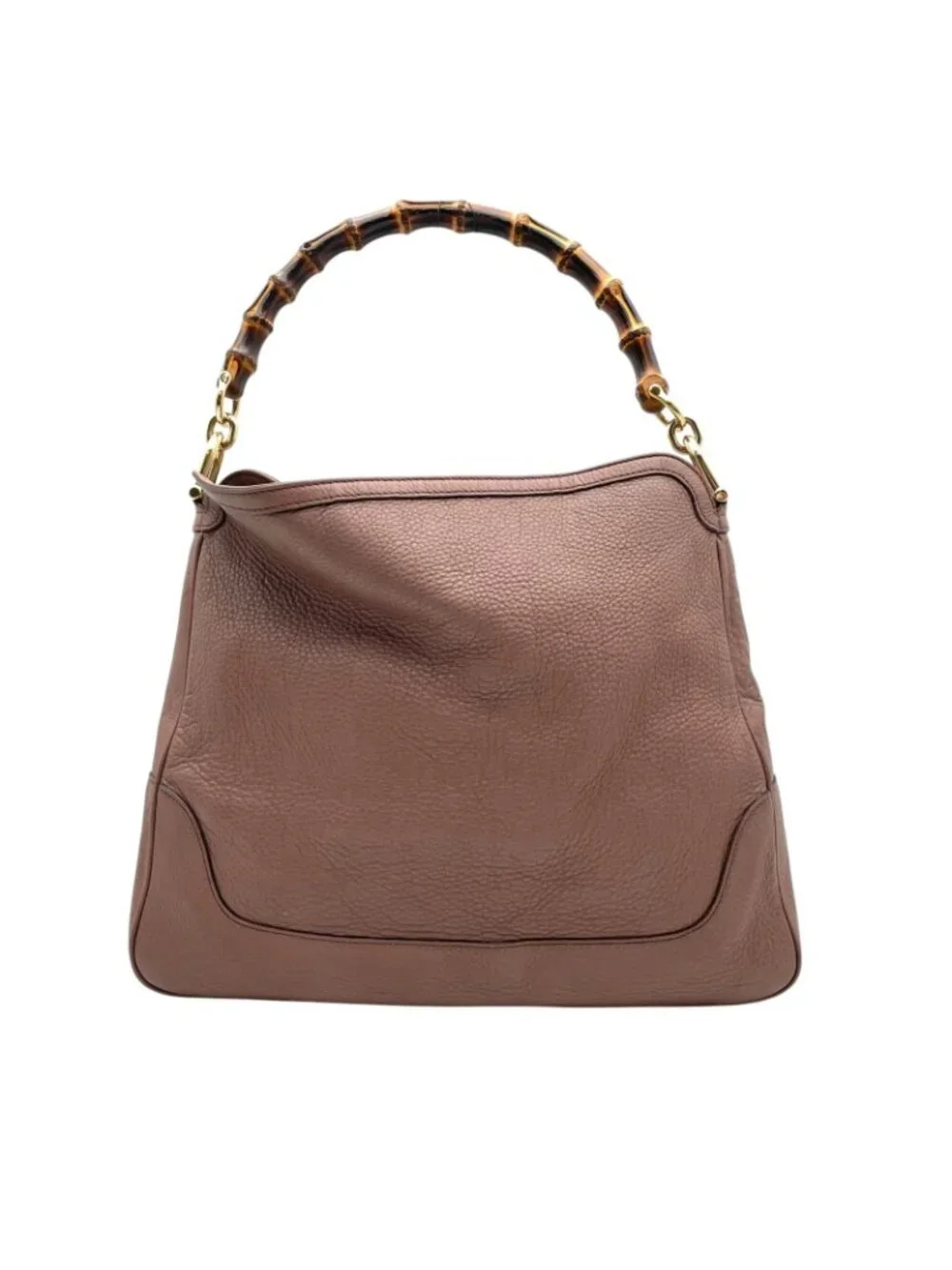 Gucci Bamboo Tote Handle Leather Pink Gold Classic Going Out Everyday Use Daily